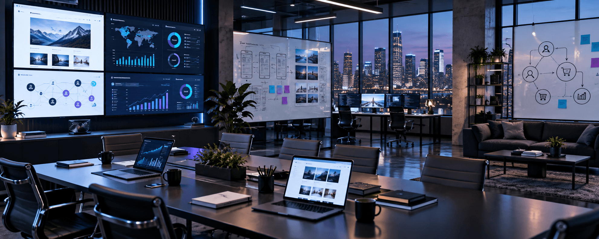 Tech agency dashboards and website strategy workspace